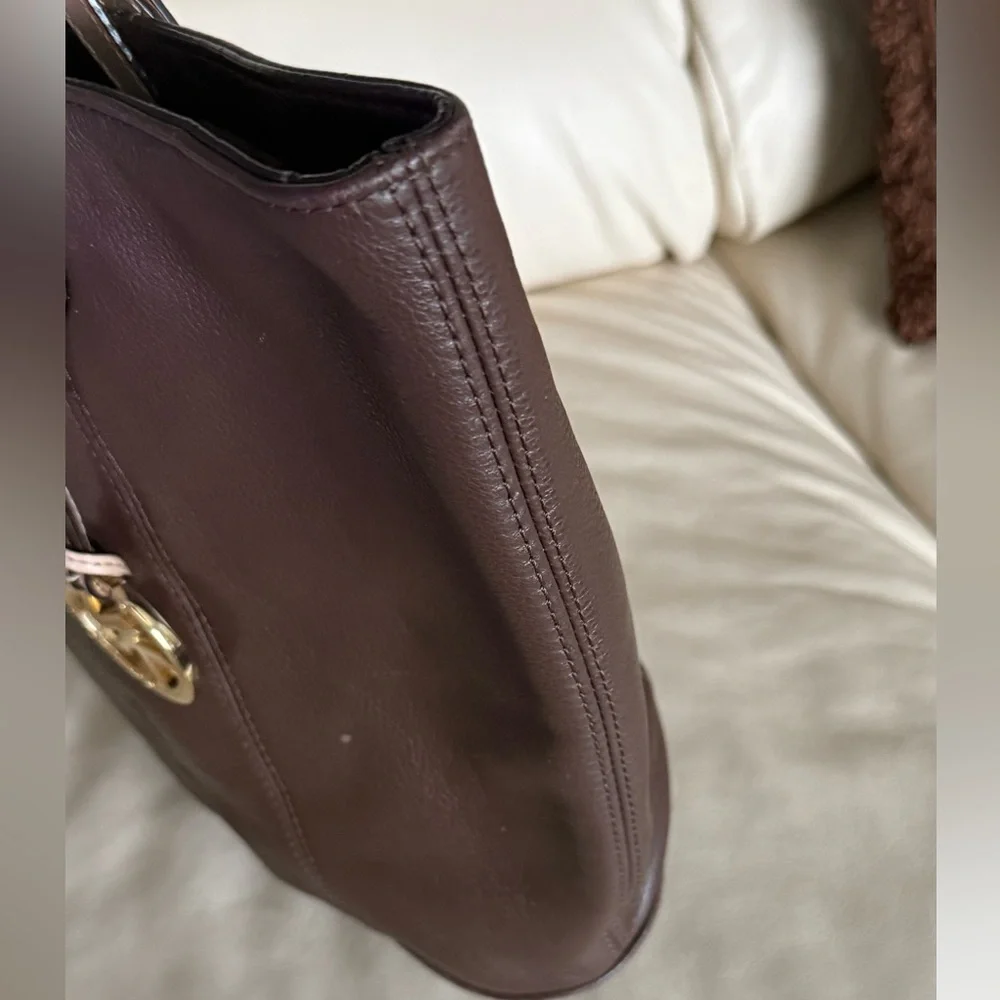 Michael Kors Dark Brown Tote with Gold Accents